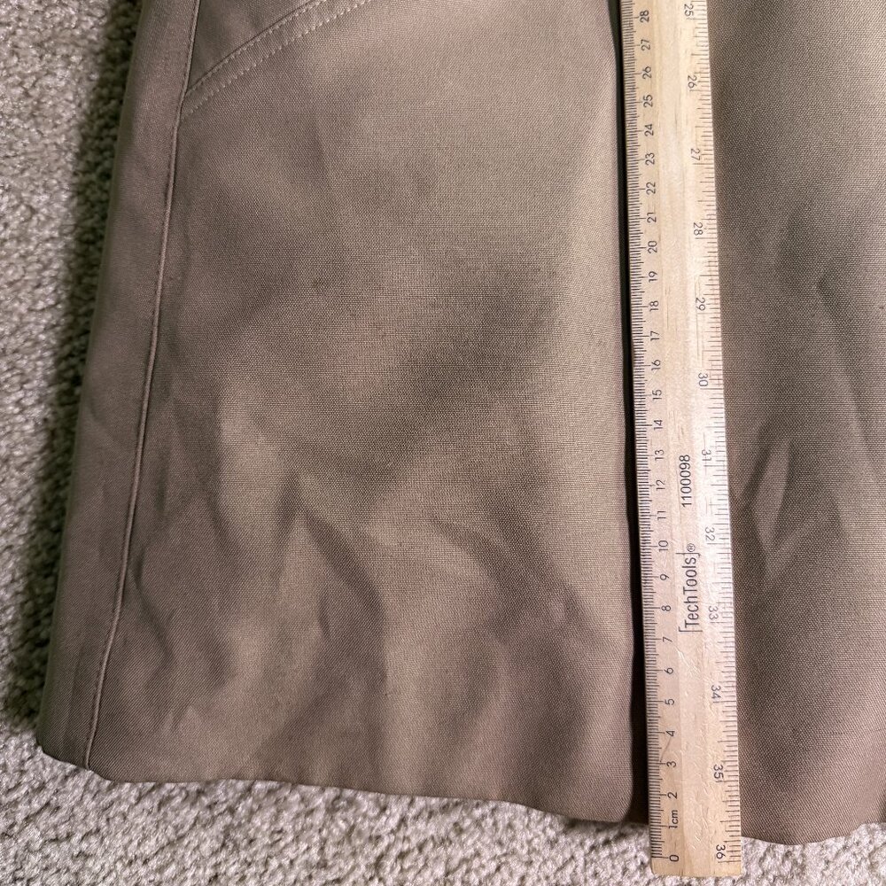 Vintage Womens Beige Wool Coat With Fur Collar And Lining Button Front Size L - Picture 10 of 10